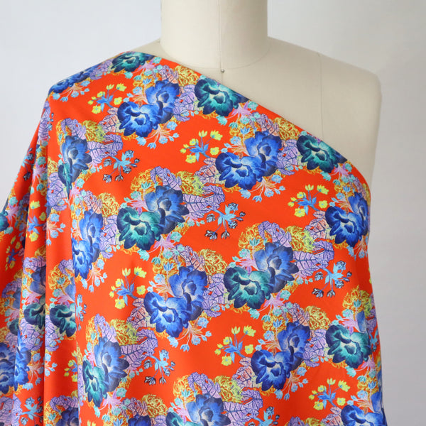 Artlux ~ 'Hawaii | Orange' Luxury Cotton Lawn ~ Made in Italy